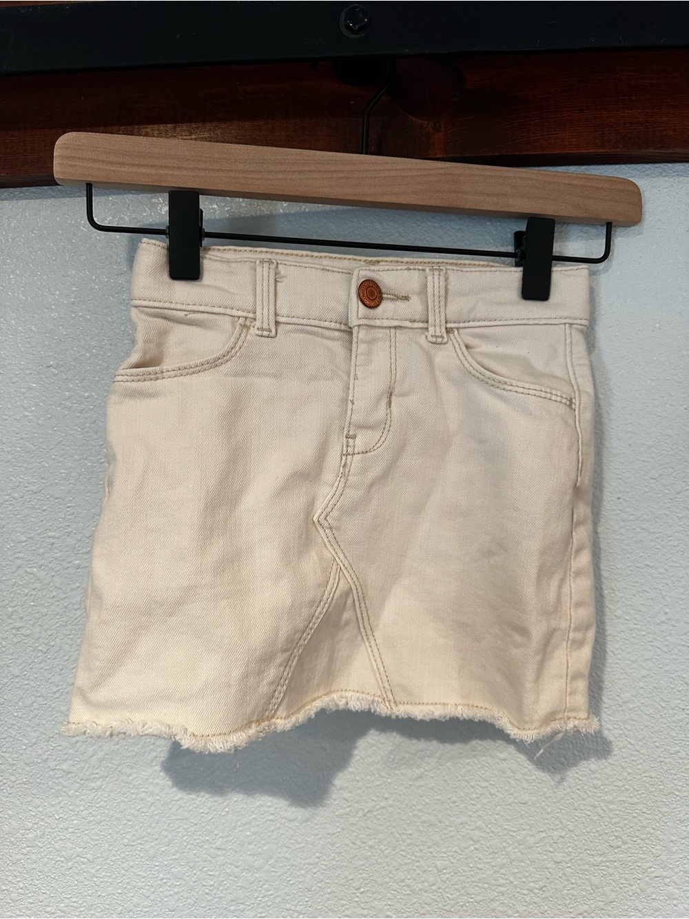 Toddler Girl 4T Casual Cream Denim Mini Skirt